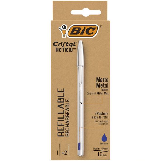 Poza cu PIX METALIC CU MECANISM ALBASTRU + 2 REZERVE BIC