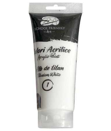 Poza cu CULORI ACRILICE 200ML ALB TITAN PREMIUM SF ART PIGNA