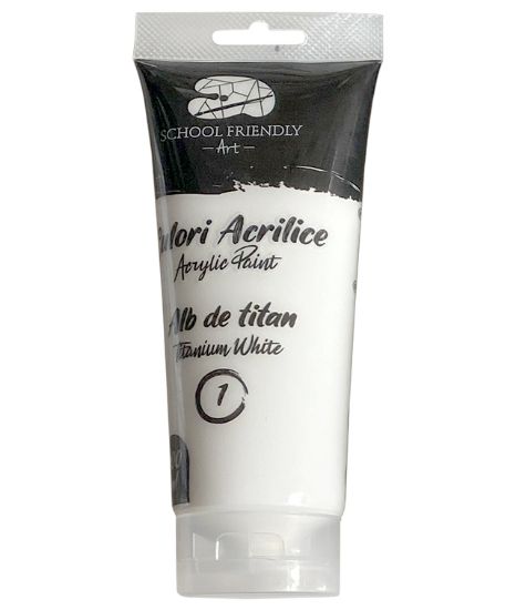 Poza cu CULORI ACRILICE 200ML ALB TITAN PREMIUM SF ART PIGNA