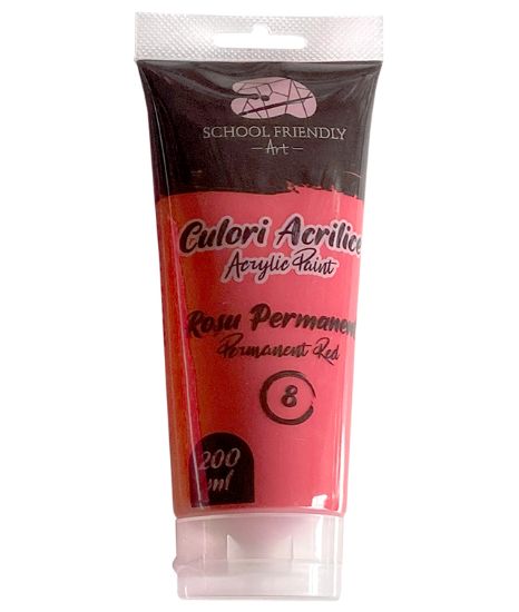 Poza cu CULORI ACRILICE 200ML ROSU PERMANENT PREMIUM SF ART PIGNA