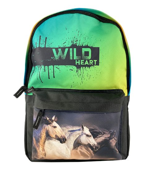 Poza cu GHIOZDAN SCS TEENS CAI VERDE COMPARTIMENT CU BUZUNAR 42 X 30 X 14 CM CAPTUSEALA 2 FERMOARE PIGNA