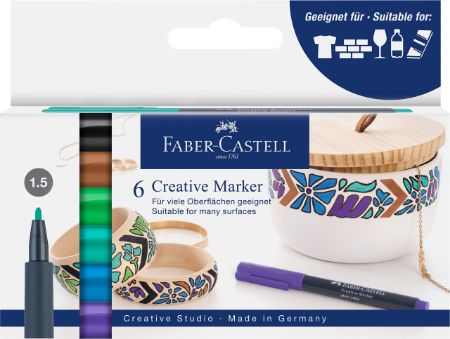 Poza cu MARKER CREATIV SET 6 CULORI FORREST FABER-CASTELL