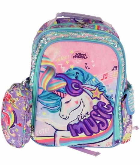 Poza cu GHIOZDAN CLASELE 1-4 UNICORN BLUE 3 FERMOARE PAIETE PIGNA