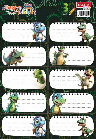 Poza cu ETICHETE SCOLARE 30/SET DINO TLS-801 TANEX