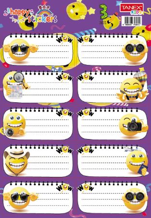 Poza cu ETICHETE SCOLARE 30/SET SMILEYS TLS-803 TANEX