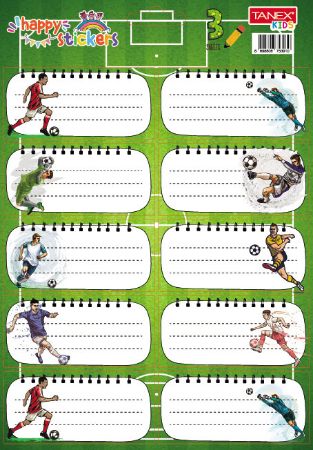 Poza cu ETICHETE SCOLARE 30/SET FOTBAL TLS-804 TANEX