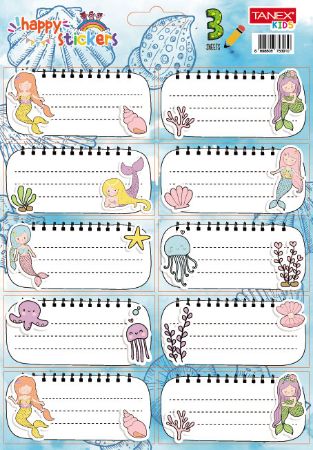 Poza cu ETICHETE SCOLARE 30/SET MERMAIDS TLS-828 TANEX