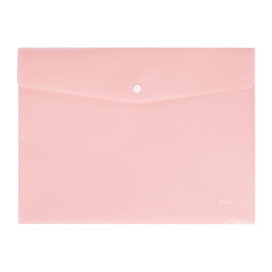 Poza cu MAPA PLASTIC CU BUTON A4 ROZ PASTEL DELI