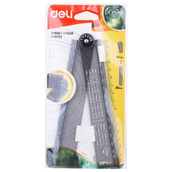 Poza cu RIGLA SMART PLIABILA 30 CM NEAGRA TRANSPARENTA DELI
