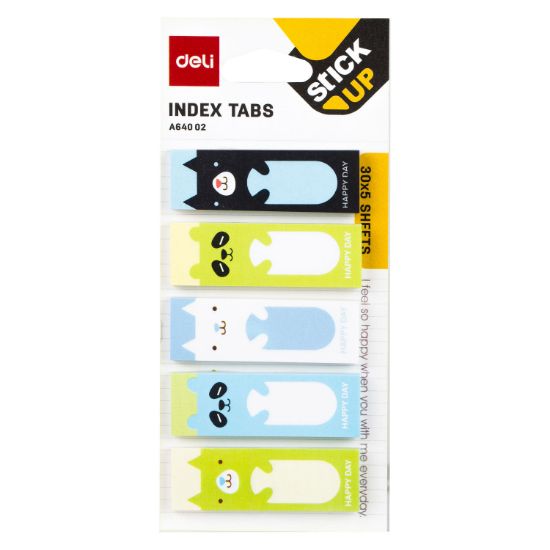 Poza cu INDEX ADEZIV HARTIE 5*15*45MM 30 FILE 5 MODELE ANIMALE, BULINE DELI