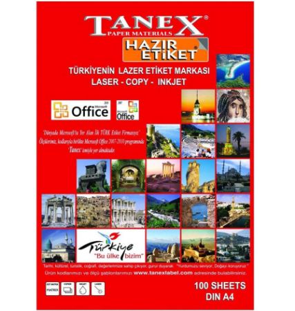 Poza cu ETICHETE 14/A4 105*42.69MM COLTURI DREPTE 100/TOP TANEX
