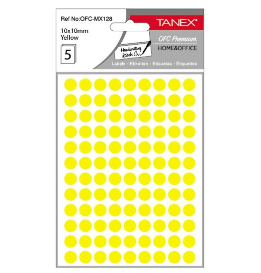 Poza cu ETICHETE ROTUNDE 10MM GALBENE 540/TIPLA TANEX