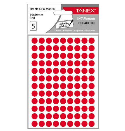 Poza cu ETICHETE ROTUNDE 10MM ROSII 540/TIPLA TANEX