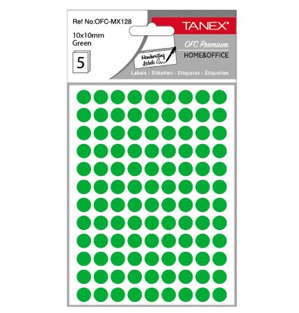 Poza cu ETICHETE ROTUNDE 10MM VERZI 540/TIPLA TANEX