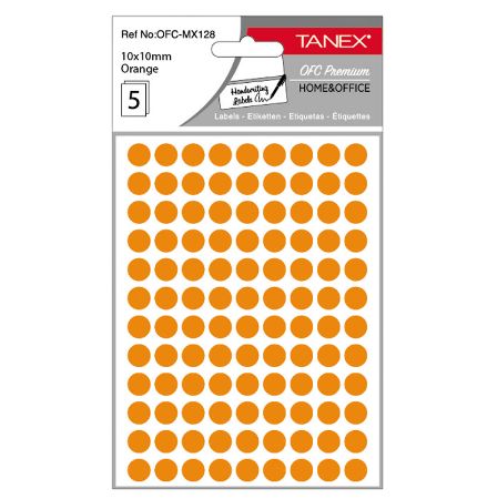 Poza cu ETICHETE ROTUNDE 10MM PORTOCALII 540/TIPLA TANEX