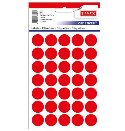 Poza cu ETICHETE ROTUNDE 19MM ROSII 175/TIPLA TANEX