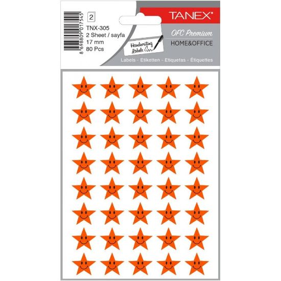 Poza cu STICKER SMILEY STARS PORTOCALII 80/SET TNX-305 TANEX