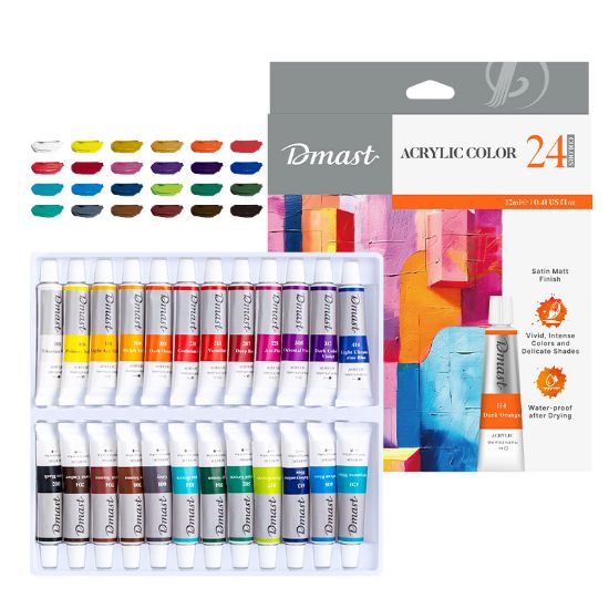 Poza cu CULORI ACRILICE PROFESIONALE 24 CULORI 12ML DMAST BY PEBEO