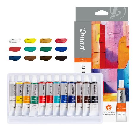 Poza cu CULORI ACRILICE PROFESIONALE 12 CULORI 12ML DMAST BY PEBEO