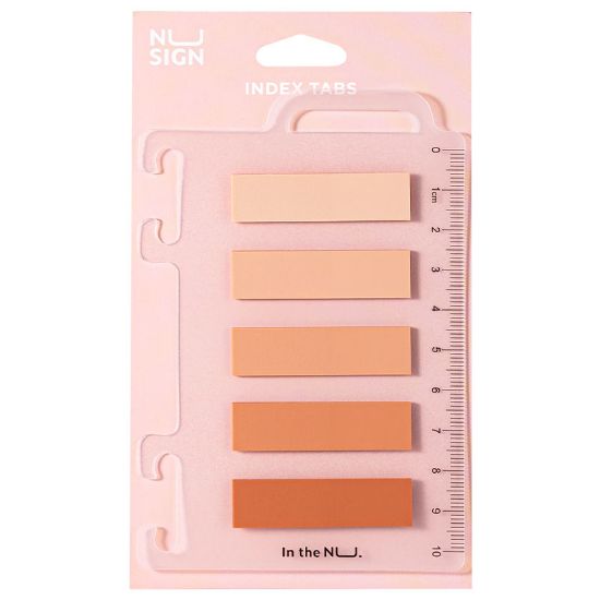 Poza cu INDEX ADEZIV PLASTIC 12*44MM 5 CULORI ROZ 20 FILE RIGLA NUSIGN DELI