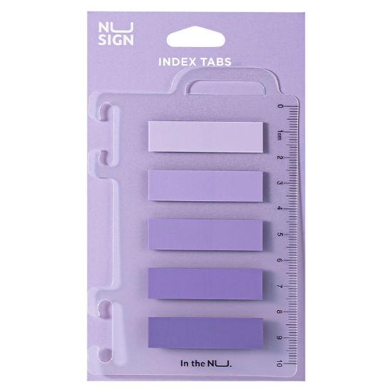 Poza cu INDEX ADEZIV PLASTIC 12*44MM 5 CULORI VIOLET 20 FILE RIGLA NUSIGN DELI
