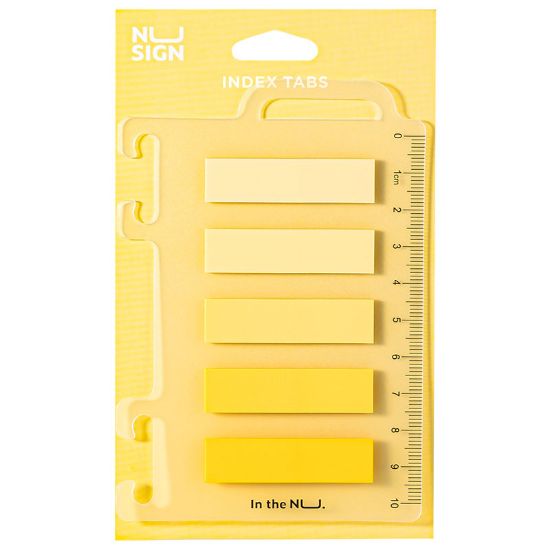 Poza cu INDEX ADEZIV PLASTIC 12*44MM 5 CULORI GALBEN 20 FILE RIGLA NUSIGN DELI
