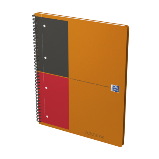 Poza cu AGENDA ORGANIZATOR OXFORD INTERNATIONAL ACTIVE BOOK, A4+ 80F, HARTIE OPTIK 90G/MP, SPIRA DUBLA, SCRIBZEE, COPERTA PP, PEFC, MARGINI DUBLE SI ANTET, MICROPERFORATII SI 4 PERFORATII, SEMN CARTE/SEPARATOR REPOZ, BUZUNAR INTERIOR, DICTANDO, CULOARE PORTO