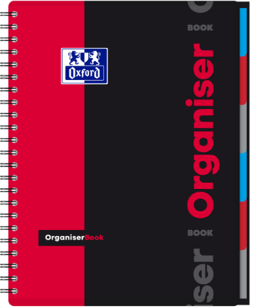 Poza cu CAIET ORGANIZATOR OXFORD STUDENTS ORGANISER, A4+ 80F, HARTIE OPTIK 90G/MP, SPIRA DUBLA, SCRIBZEE, COPERTA PP, MARGINI DUBLE SI ANTET, MICROPERFORATII SI 4 PERFORATII, 3 CLAPE COPERTA SPATE, INCHIDERE CU ELASTIC, PATRATELE, DIVERSE CULORI