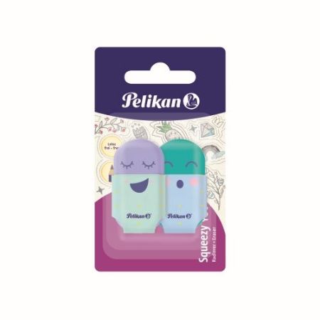 Poza cu RADIERA SQUEEZY YOU, FARA FTALATI SI PVC, MOTIVE SI CULORI ASORTATE, SET 2 BUC, BLISTER