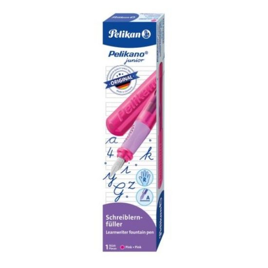 Poza cu STILOU PELIKANO JUNIOR, PENITA A, GRIP ERGONOMIC, PENTRU DREPTACI, CULOARE ROZ, IN CUTIE DE CARTON