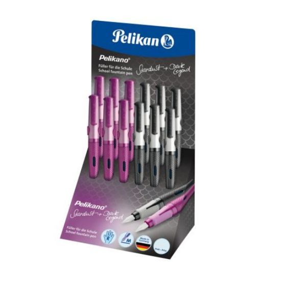Poza cu STILOU PELIKANO STARDUST/DARK LEGEND, GRIP ERGONOMIC, PENTRU DREPTACI, PENITA M, DISPLAY 12 BUCATI