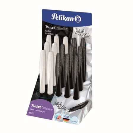 Poza cu STILOU TWIST STRUCTURE PENITA M, GRIP ERGONOMIC, AMBIDEXTRU, 1 REZERVA ALBASTRA INCLUSA, DISPLAY 15 BUC