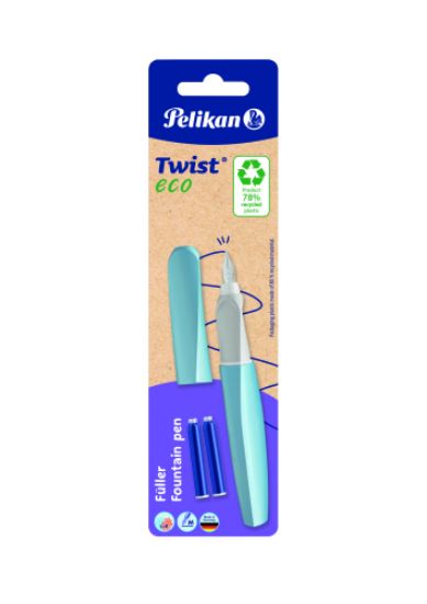 Poza cu STILOU TWIST DIN MATERIAL RECICLAT, CULORI ASORTATE, PENITA M, BLISTER