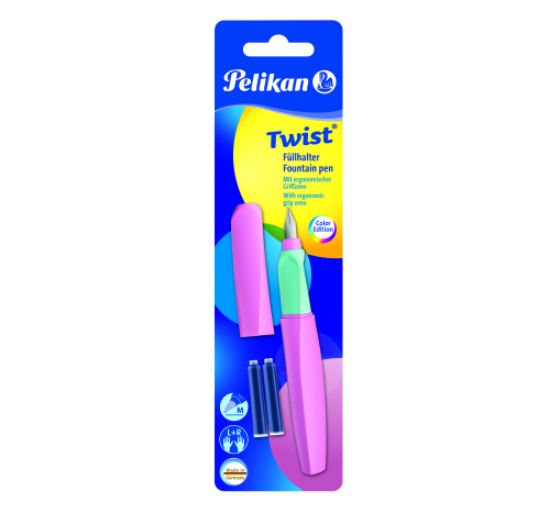 Poza cu STILOU TWIST SWEET LILAC, PENITA M, 2 REZERVE ALBASTRE, BLISTER