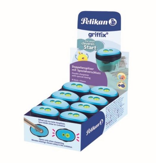 Poza cu ASCUTITOARE DUBLA GRIFFIX, CULOARE ALBASTRU, PREZENTARE PE DISPLAY