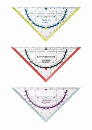 Poza cu ECHER/RAPORTOR16 CM CU GRIP 3 COMBINATII DE CULORI MY PEN