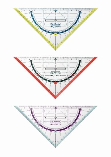 Poza cu ECHER/RAPORTOR16 CM CU GRIP 3 COMBINATII DE CULORI MY PEN