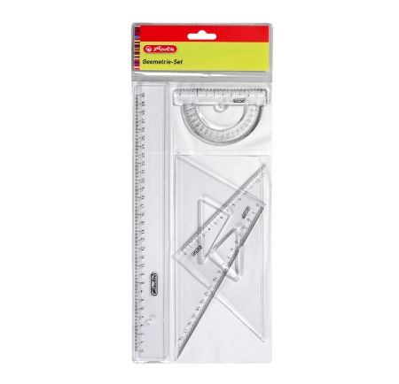 Poza cu SET GEOMETRIE 4 PIESE (RIGLA, RAPORTOR, 2 ECHERE) HERLITZ