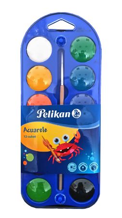 Afișează detalii pentru ACUARELE, 12 CULORI PASTILA + PENSULA, PELIKAN Poza cu ACUARELE, 12 CULORI PASTILA + PENSULA, PELIKAN