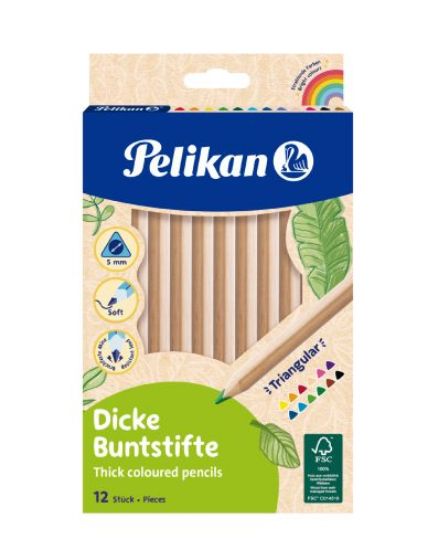 Poza cu CREIOANE COLORATE SET 12 BUC, TRIUNGHIULARE, GROASE