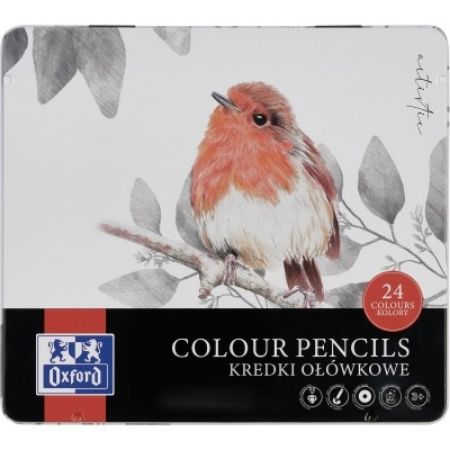 Poza cu CREIOANE COLORATE OXFORD, SET 24 CULORI, IN CUTIE METAL, COLECTIA ARTISTIC