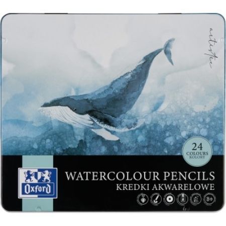Poza cu CREIOANE COLORATE OXFORD WATERCOLOUR, SET 24 CULORI, IN CUTIE METAL, COLECTIA ARTISTIC