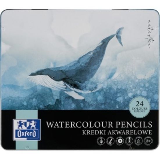Poza cu CREIOANE COLORATE OXFORD WATERCOLOUR, SET 24 CULORI, IN CUTIE METAL, COLECTIA ARTISTIC