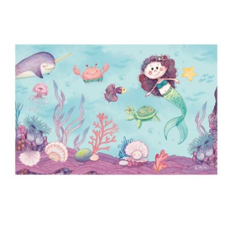 Poza cu MAPA BIROU DIN CARTON DUR LUCIOS LAMINAT 48 X 31 CM MOTIV MERMAID