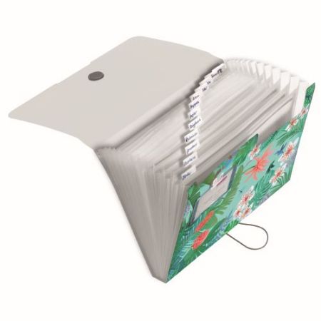 Poza cu MAPA EXTENSIBILA EASY.ORGA TO GO A4 PP, 12 COMPARTIMENTE, MOTIV LADYLIKE JUNGLE