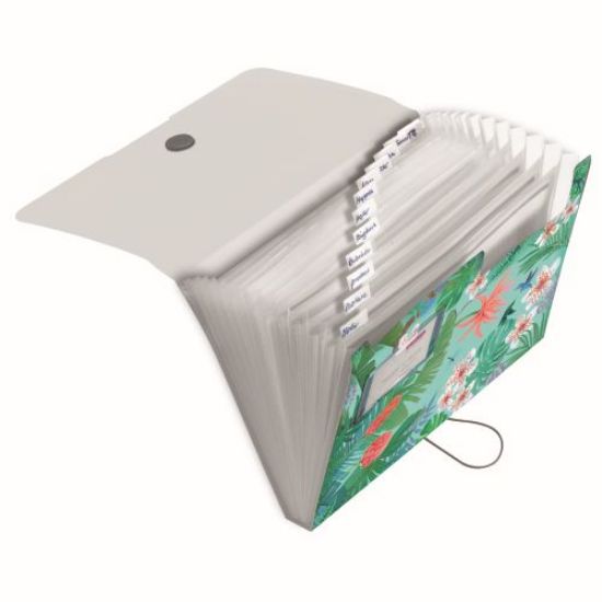 Poza cu MAPA EXTENSIBILA EASY.ORGA TO GO A4 PP, 12 COMPARTIMENTE, MOTIV LADYLIKE JUNGLE