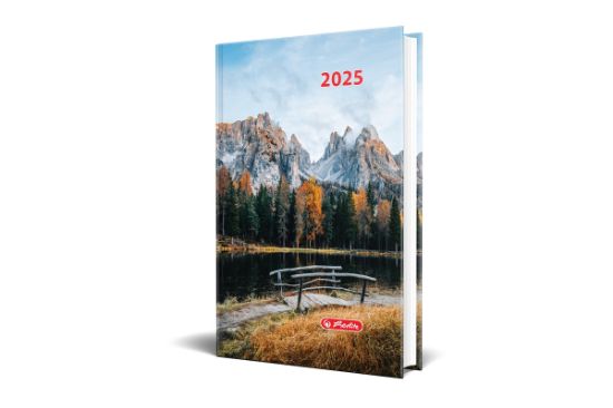 Poza cu AGENDA DATATA A5, MOTIVE, 352 PAGINI, COPERTA BURETATA, MOTIV OVER THE BRIDGE 2025