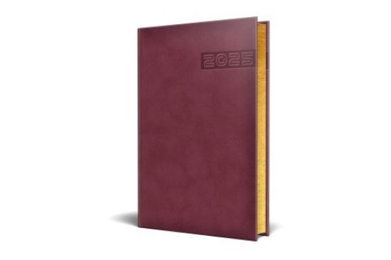 Poza cu AGENDA DATATA RO A5, 352 PAGINI, COPERTA DIN PIELE SINTETICA, PREMIUM DELUXE TEANO, CULOARE BORDO, MARGINI FOLIO AURIU, 2025
