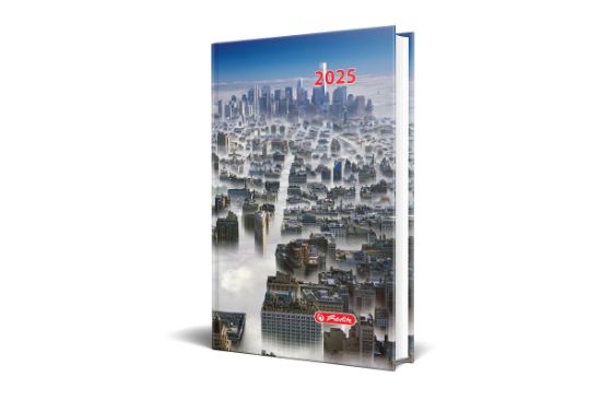 Poza cu AGENDA DATATA A5, MOTIVE, 352 PAGINI, COPERTA BURETATA, MOTIV MANHATTAN 2025