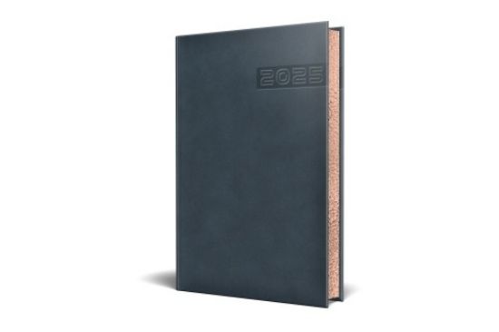 Poza cu AGENDA DATATA RO A5, 352 PAGINI, COPERTA DIN PIELE SINTETICA, PREMIUM DELUXE TEANO, CULOARE ALBASTRU INCHIS, MARGINI FOLIO BRONZ, 2025